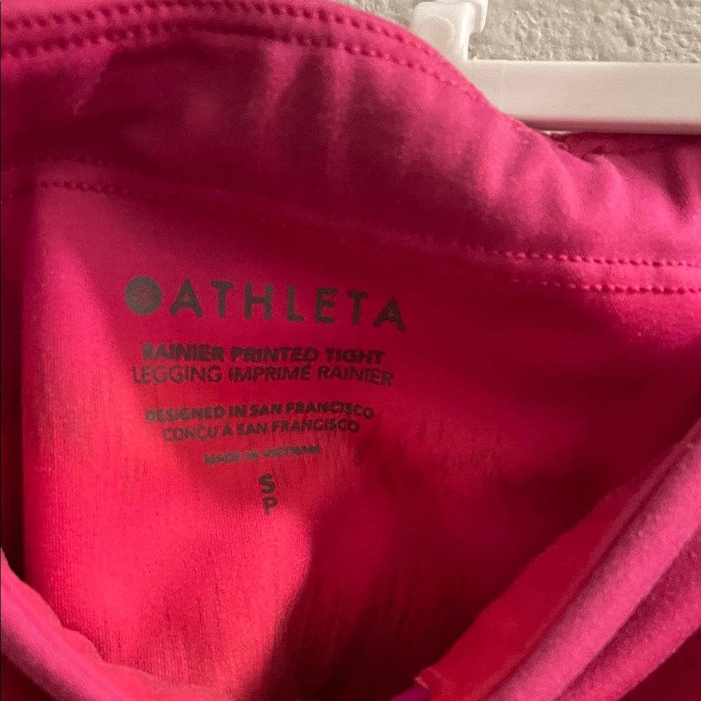 Athleta Vibrant Pink and Red Leggings - Picture 2 of 3